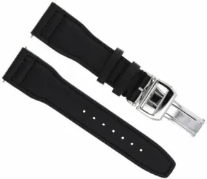Strap Deployment Clasp Compatible proportion freighter With IWC Pilot Top Gun Black Shiny Ewatchparts 22mm Leather Watch Band 