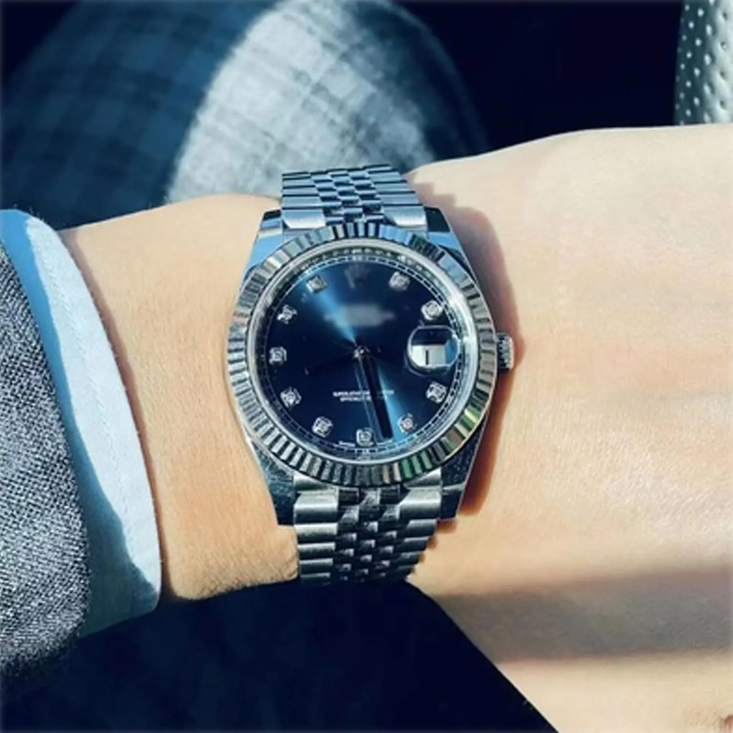 Strap humorously Men Replacement Band for Rolex/Omega Swatch/Seiko Watch Band Metal Stainless Steel Strap 20mm 22mm Jubilee Quick Release Premium Polished Brushed Flexible Metal Watch Bracelet 