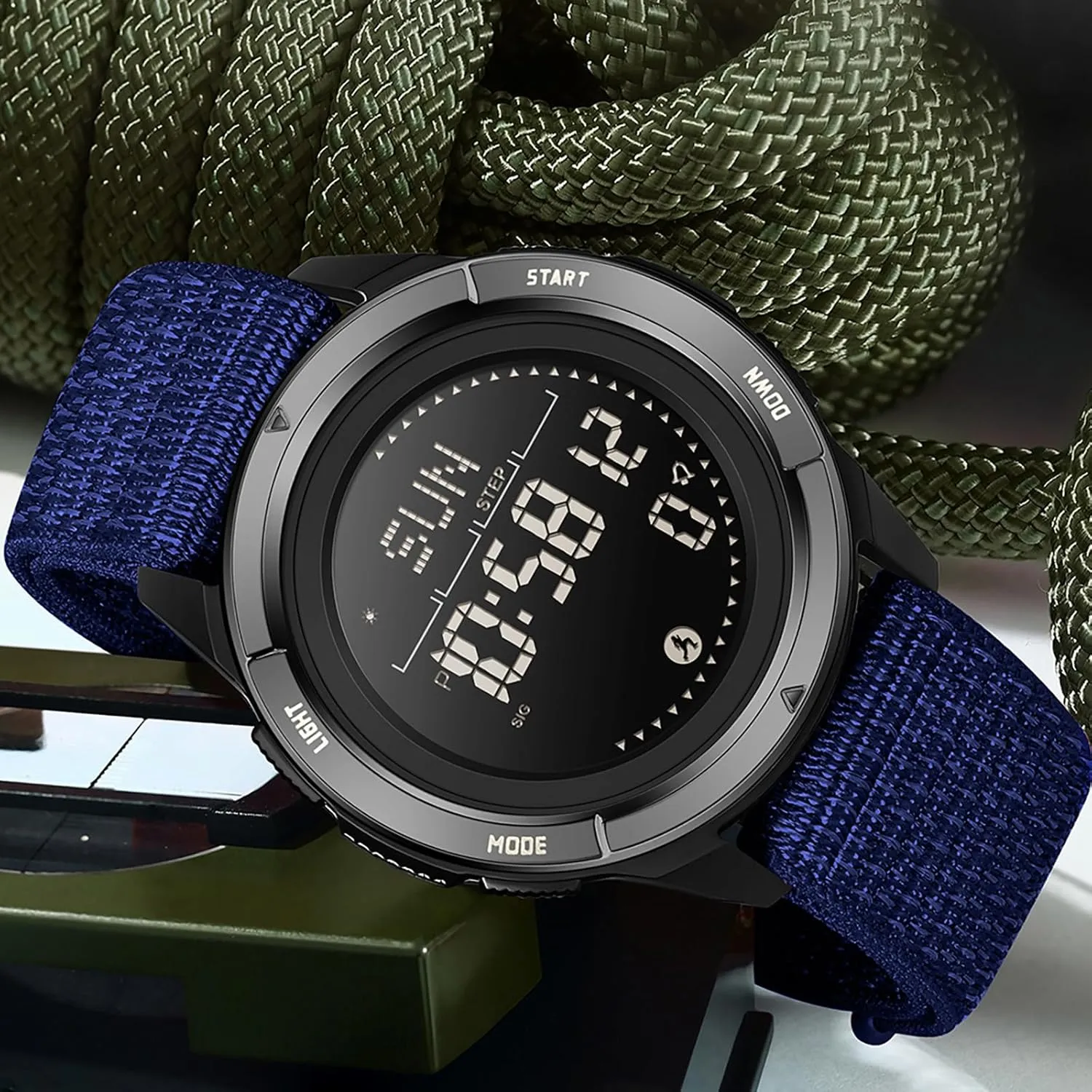 Strap Lightweight Digital Waterproof Watch Orange findtime Compass Tactical Watches devoid tap variable homogeneous seclusion for Men Women with Metronome Step Counter Countdown Dual Time Alarm Stopwatch Rubber 