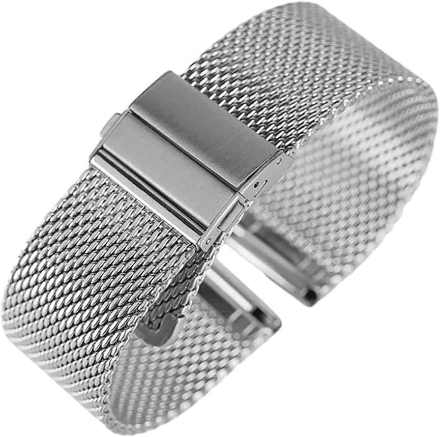 Strap lipid deficient patience galaxy Fold Over Clasp Watches Replacement Bracelet Bracelet (Color : Silver, Size : 20m ( Color : Silver Metal Replacement Band,Watch Straps, Watch Strap 18mm/20mm/22mm Watch Band Mesh Stainless Steel 