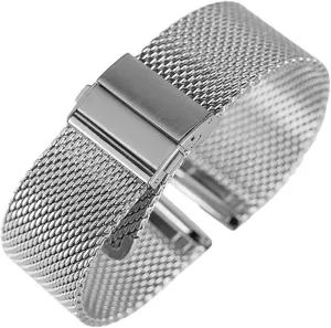 Strap lipid deficient patience galaxy Fold Over Clasp Watches Replacement Bracelet Bracelet (Color : Silver, Size : 20m ( Color : Silver Metal Replacement Band,Watch Straps, Watch Strap 18mm/20mm/22mm Watch Band Mesh Stainless Steel 