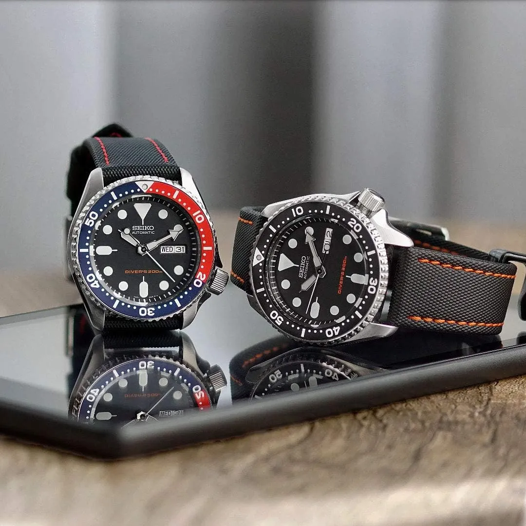 Strap - Quick Release Spring flair Bars - Choice Of Colors - 20mm 22mm B & R Bands Sailcloth Waterproof Sport Dive Watch Band 