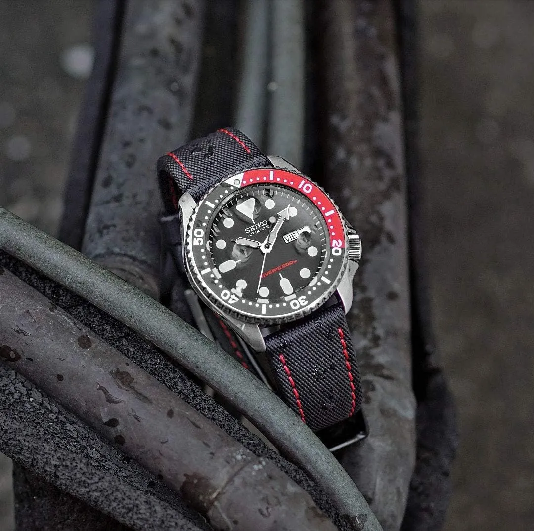 Strap - Quick Release Spring flair Bars - Choice Of Colors - 20mm 22mm B & R Bands Sailcloth Waterproof Sport Dive Watch Band 