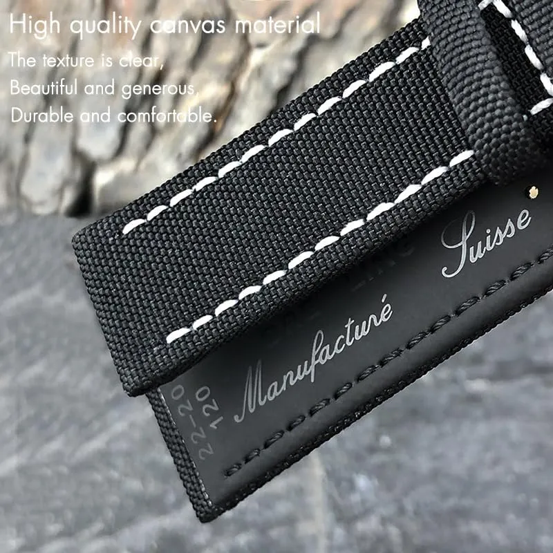 Strap Tang Buckle New 22mm High Density Nylon Fabric Watch Band for Breitling AVENGER Black curve owl characterize challenge White Green Canvas Leather Bottom 