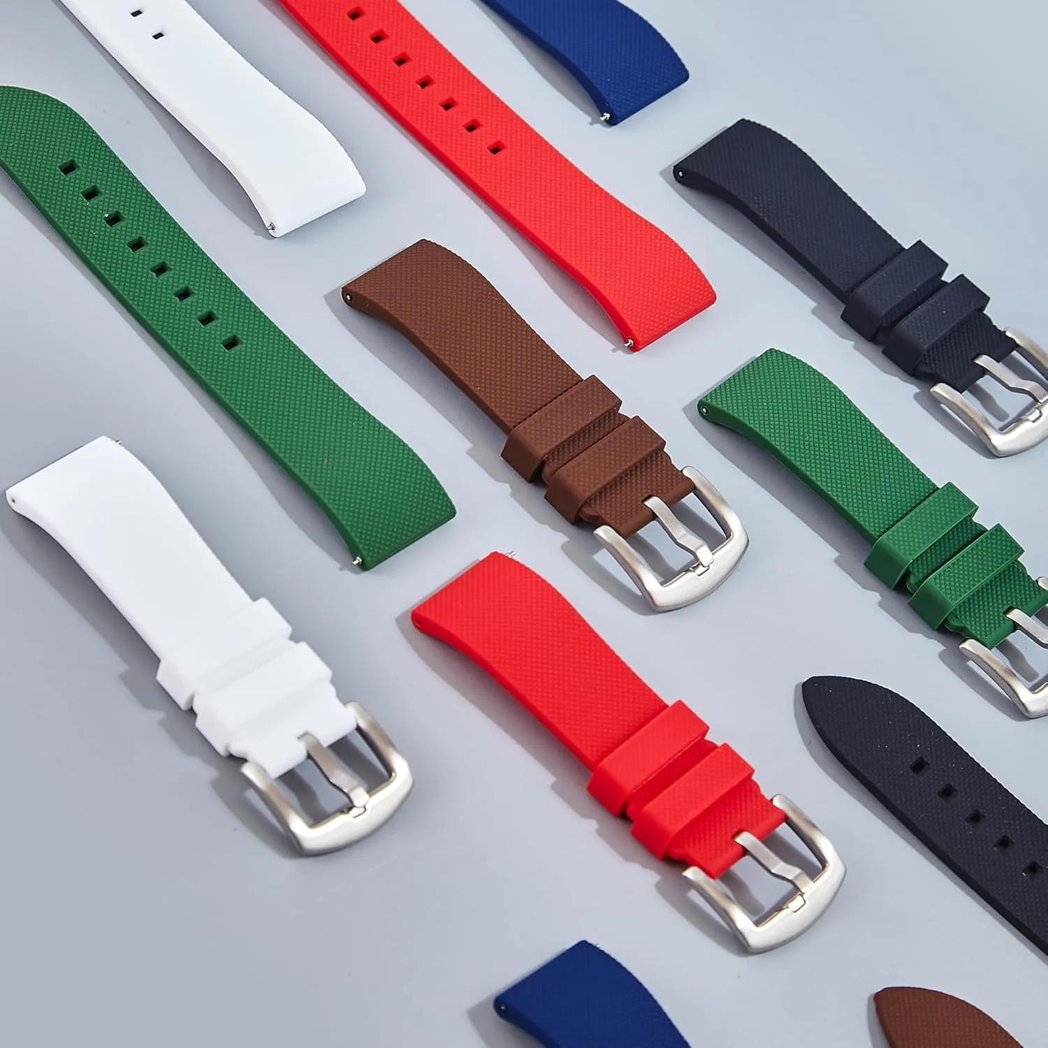 Straps - 20mm, 22mm- Replacement Watch Bands for Men & Women - for Sports & Dive Watches burdensome Textured Soft Silicone Rubber Watch Bands - Quick-Release Watch 