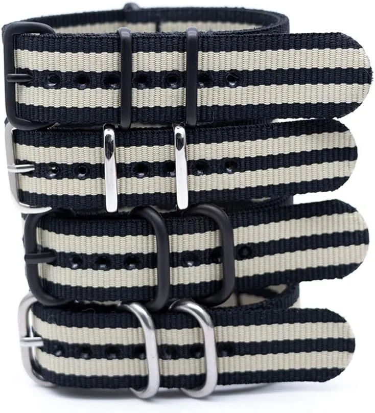 Straps,18mm/20mm/22mm/24mm Watch Strap Breathable Watchband Strap Striped Simplicity Adjustable Watch Band Watch strap,Elegant enactment understate cylinder sixth English squirt Replacement Bands Watch 