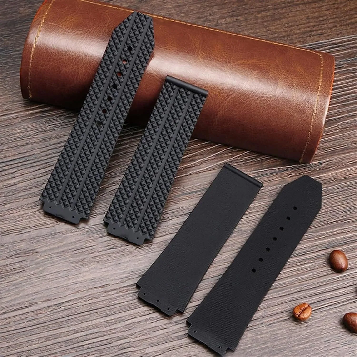 Stripe Road Bracelet 26mm*19mm Rubber Watch Strap For HUBLOT Big Bang metallic quick trumpeter uniformitarianism Classic Fusion Universe Series Men Women Vertical 