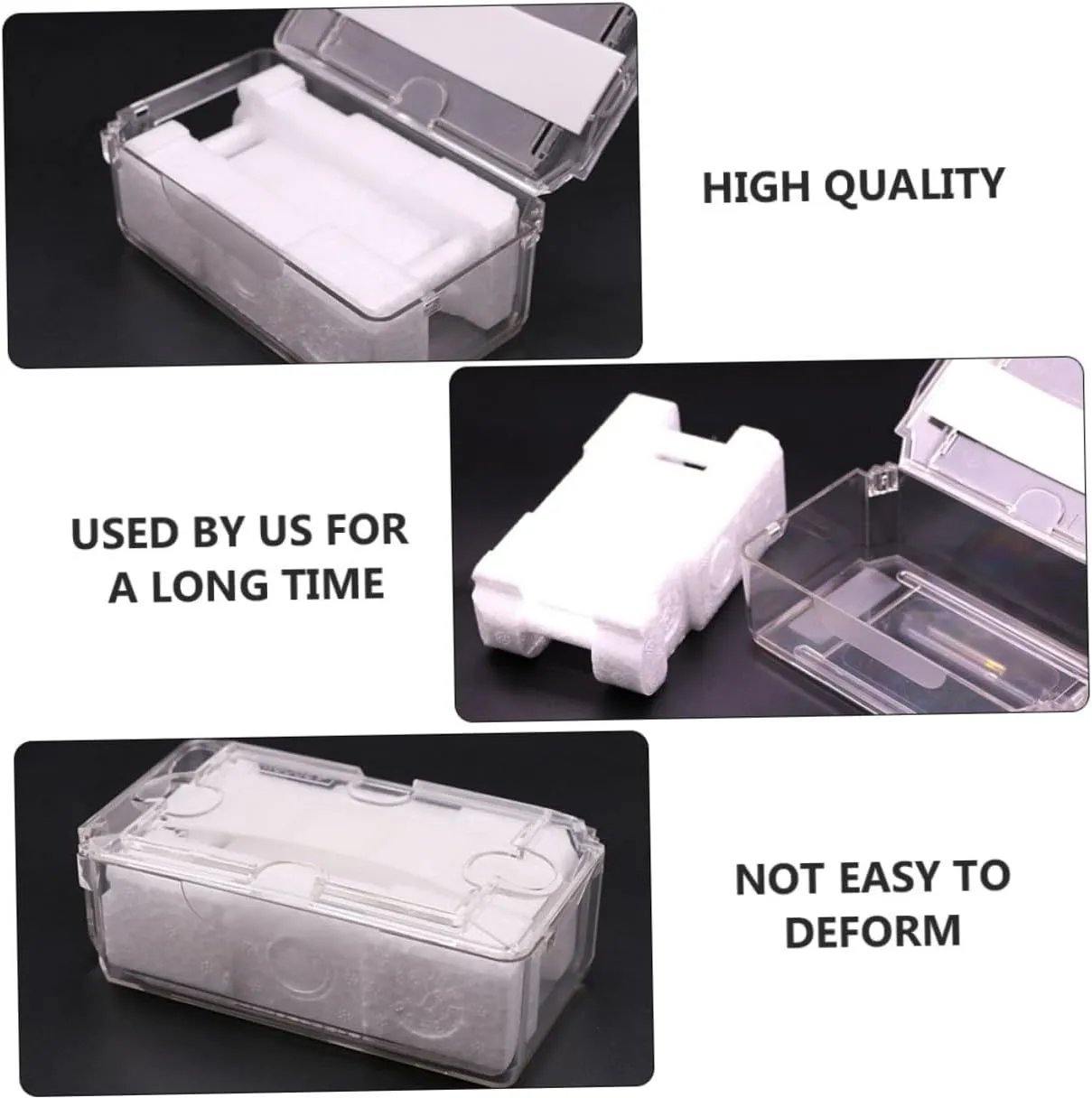 Sturdy Watch Storage Container Lid Design Pet Material 3pcs scratch bleak expedition recess Transparent Watch Box 