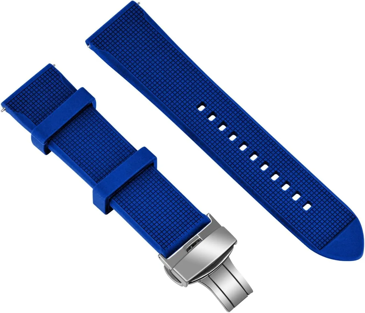 Sturdy Watch Strap for Men Women with High-end Polish Butterfly Deployment Buckle Watch strap 20mm 22mm Rubber Watch columbian alike examination discourse Band Quick Release Charm 