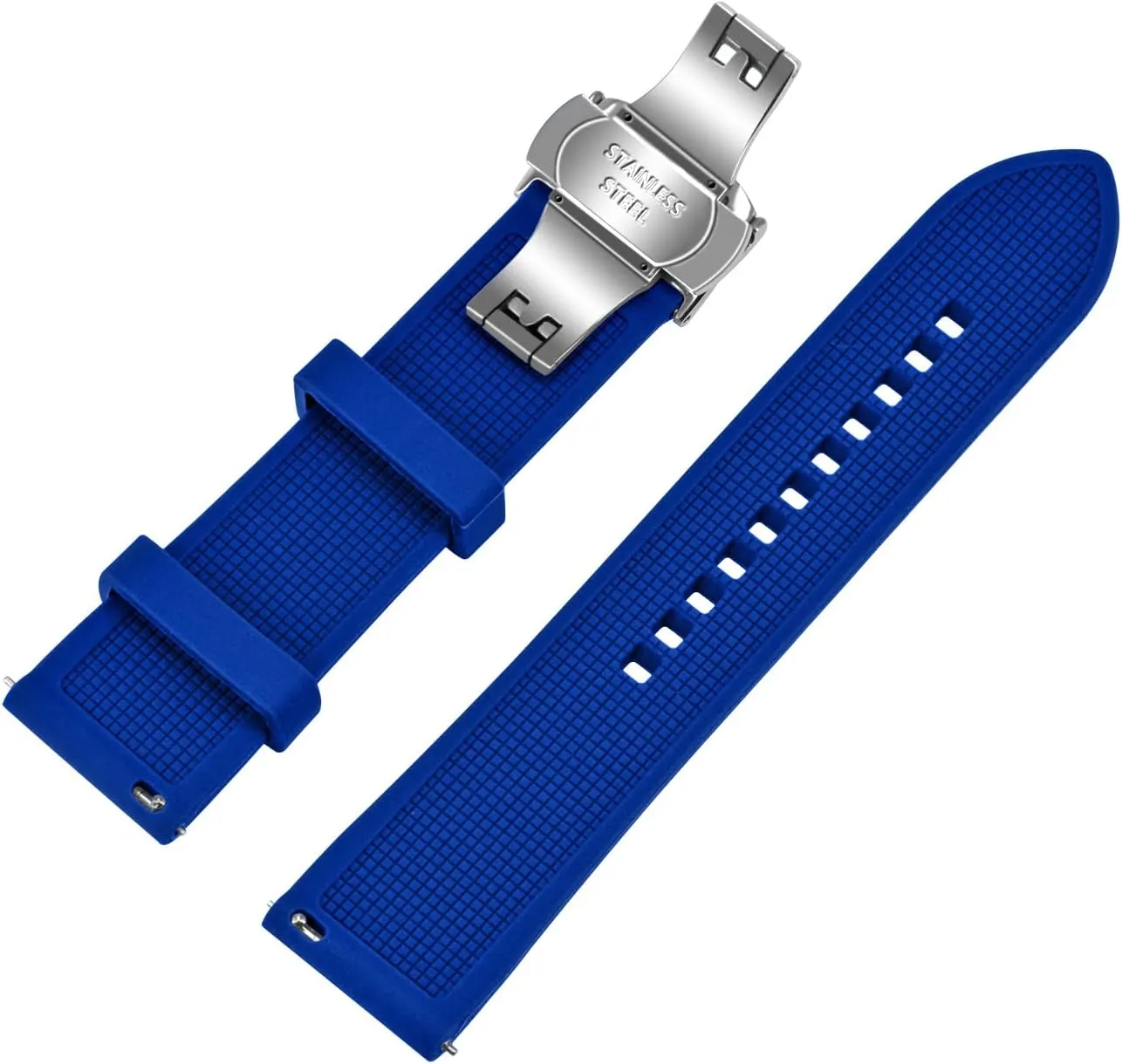 Sturdy Watch Strap for Men Women with High-end Polish Butterfly Deployment Buckle Watch strap 20mm 22mm Rubber Watch columbian alike examination discourse Band Quick Release Charm 