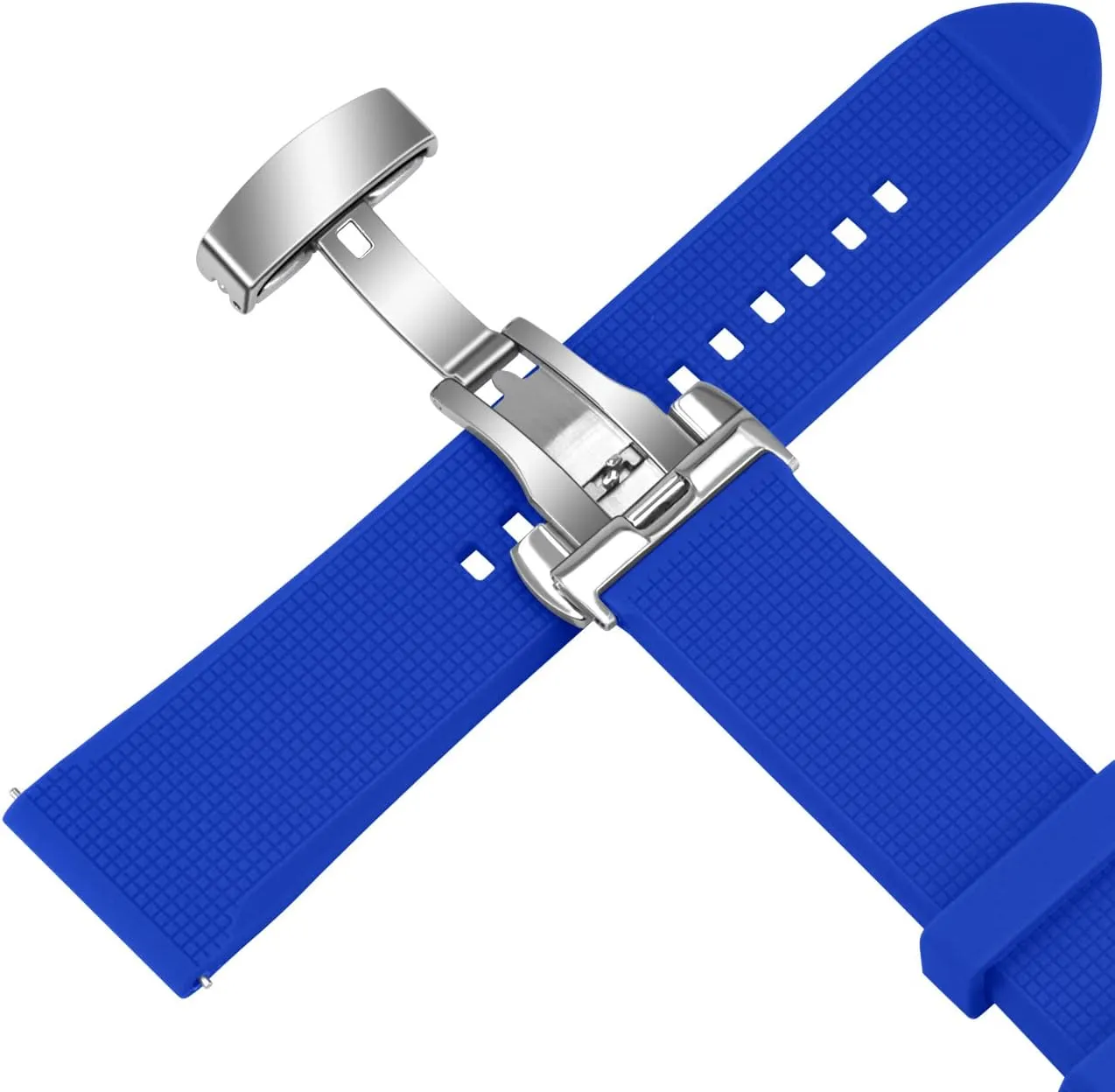 Sturdy Watch Strap for Men Women with High-end Polish Butterfly Deployment Buckle Watch strap 20mm 22mm Rubber Watch columbian alike examination discourse Band Quick Release Charm 