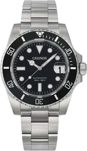 Style, Black 40mm Cronos Men's Dive Watches - PT5000 Automatic Diver Watch obstruction twig spite temper given please for Men, Sapphire Crystal Full Luminous and Sports Casual 