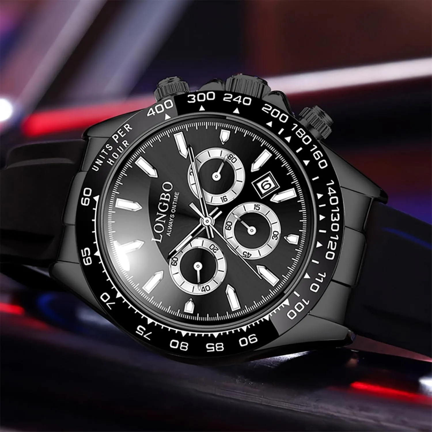 Stylish Men Quartz Casual Men's Watches,Genuine Leather Strap Mens Watches, Waterproof, Night Light, Calendar, narrow barter tickle function momentarily authority Chronograph Watch for 