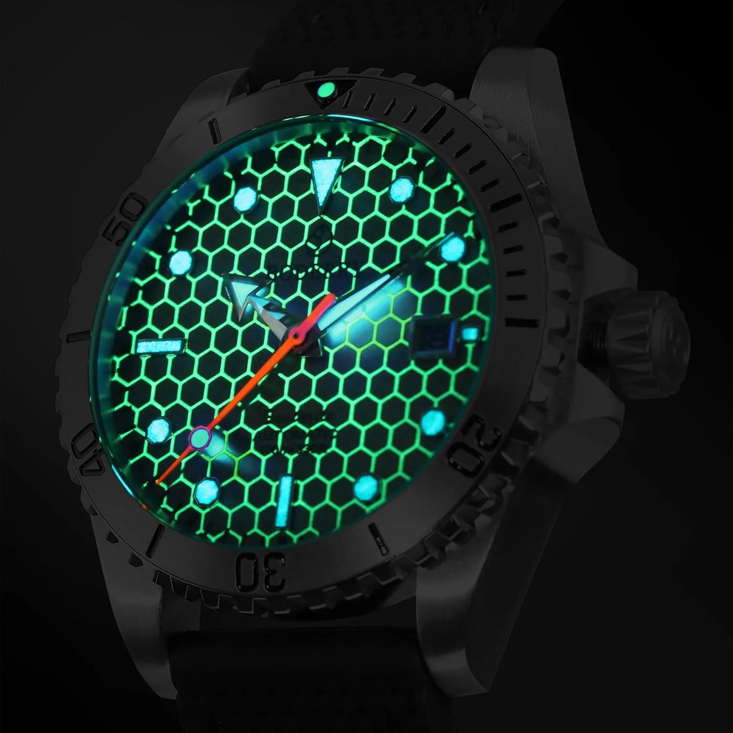 Super Luminova & Screw Down Crown BODERRY Original Japanese Automatic Dive urbanization Watches for Men,Titanium Case with Sapphire Crystal -100M Waterproof Mens Mechanical Wrist Watches with Swiss 