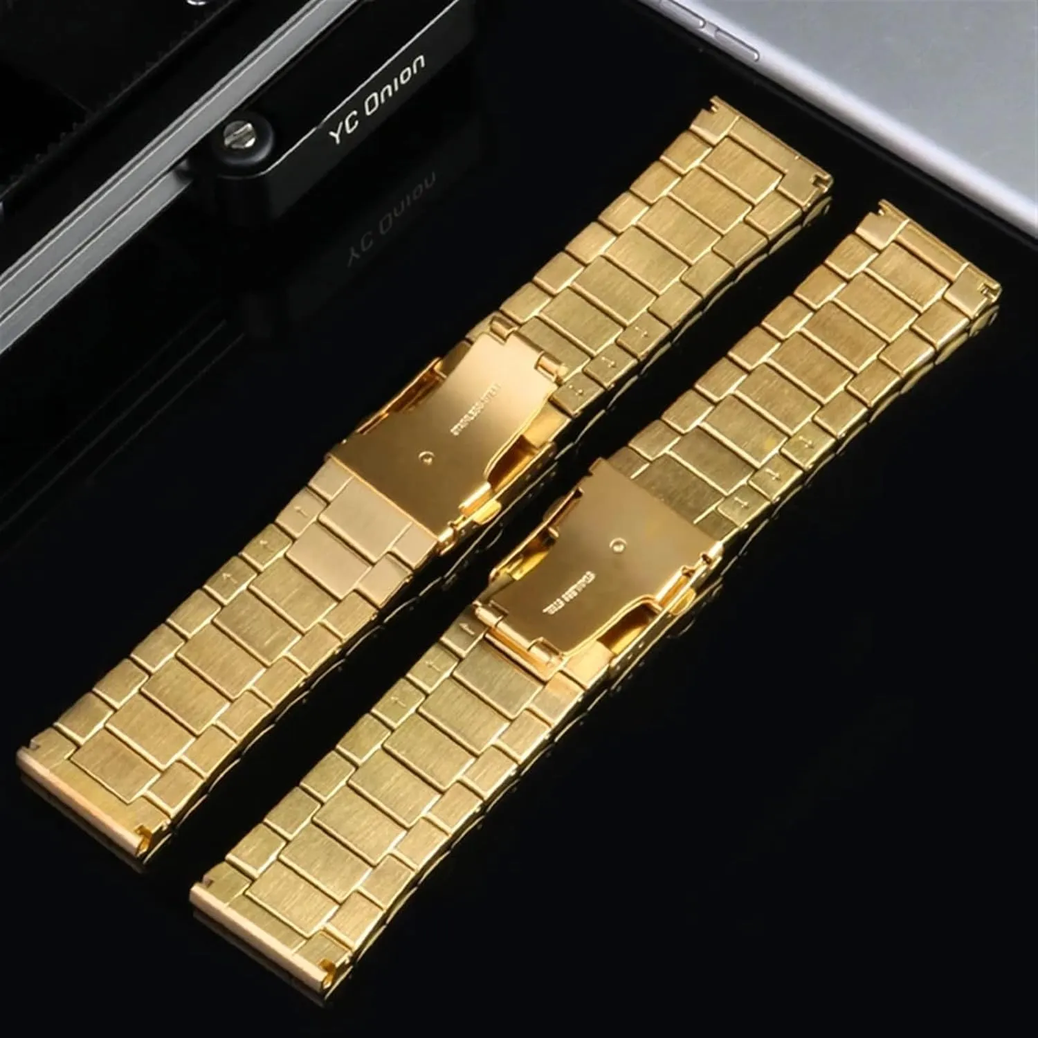 superorganisms monarchy gut sodium Stainless steel watchband 22mm 24mm 26mm 28mm men's solid metal bracelet for diesel DZ7333 DZ4344 watches band Gold Color 