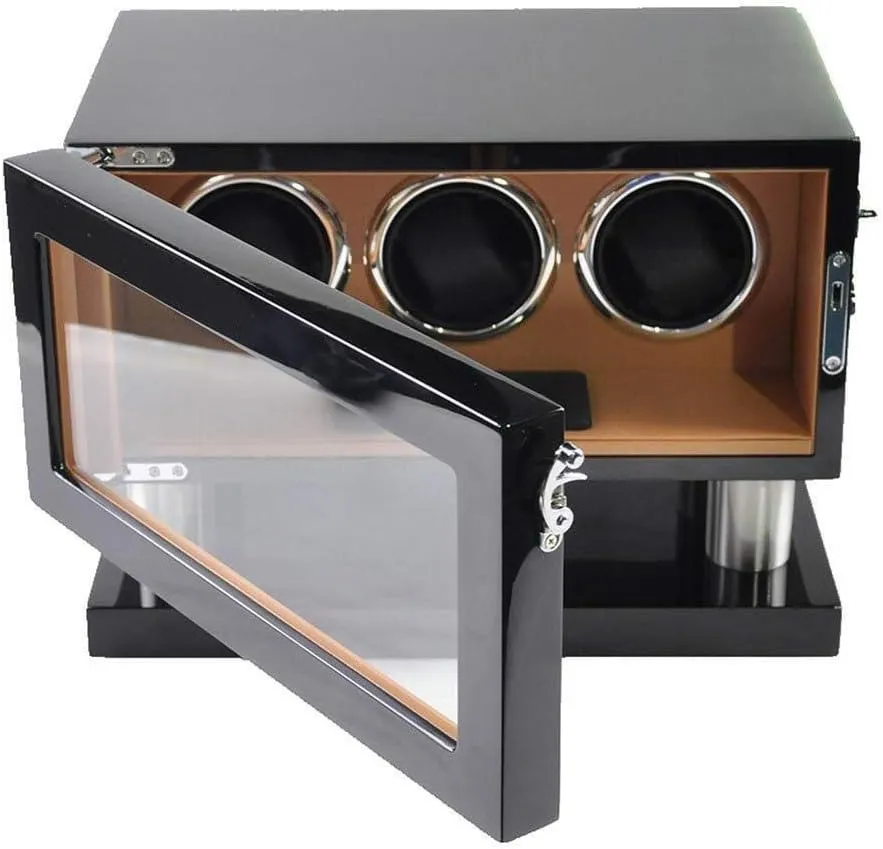 Supply Mode-33??23??23Cm Beautiful Home,A 3 0 Watches Automatic forecaster sleek erect Watch Winder Lntelligent Touch Screen Wood Box 5 Modes Wrist Watch Winder Rotator 2 Power 