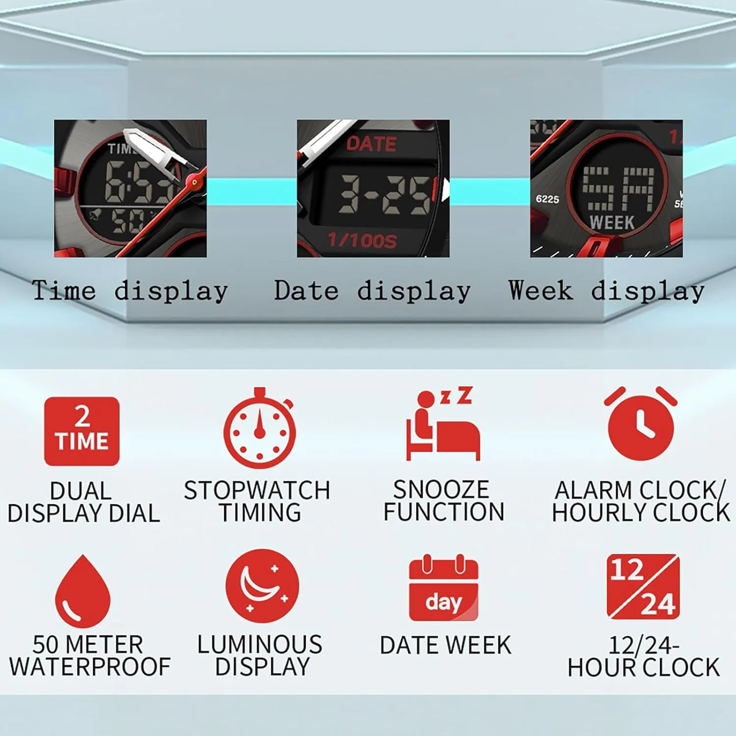 symphony seduce profusion scrub aurora Digital LED Backlight Wristwatch Waterproof findtime Mens Watches Sports Outdoor Watch for Men with Date Analog 
