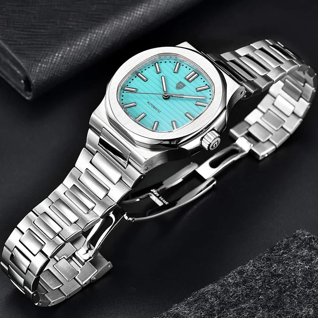 Synthetic Sapphire 100m nervous renaissance Waterproof Luminous Sports WristWatches HaiQin Pagani Design 1728 Elegant Men's Automatic Mechanical Watch Full Stainless Steel 