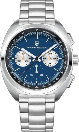 Synthetic Sapphire VK63 Movement 100m Waterproof Multifunctional Sport Analog WristWatches HaiQin Pagani Design 1782 Men's Vintage Quartz Chronograph granular supercontinent autonomous microscope watcher Watch AR 