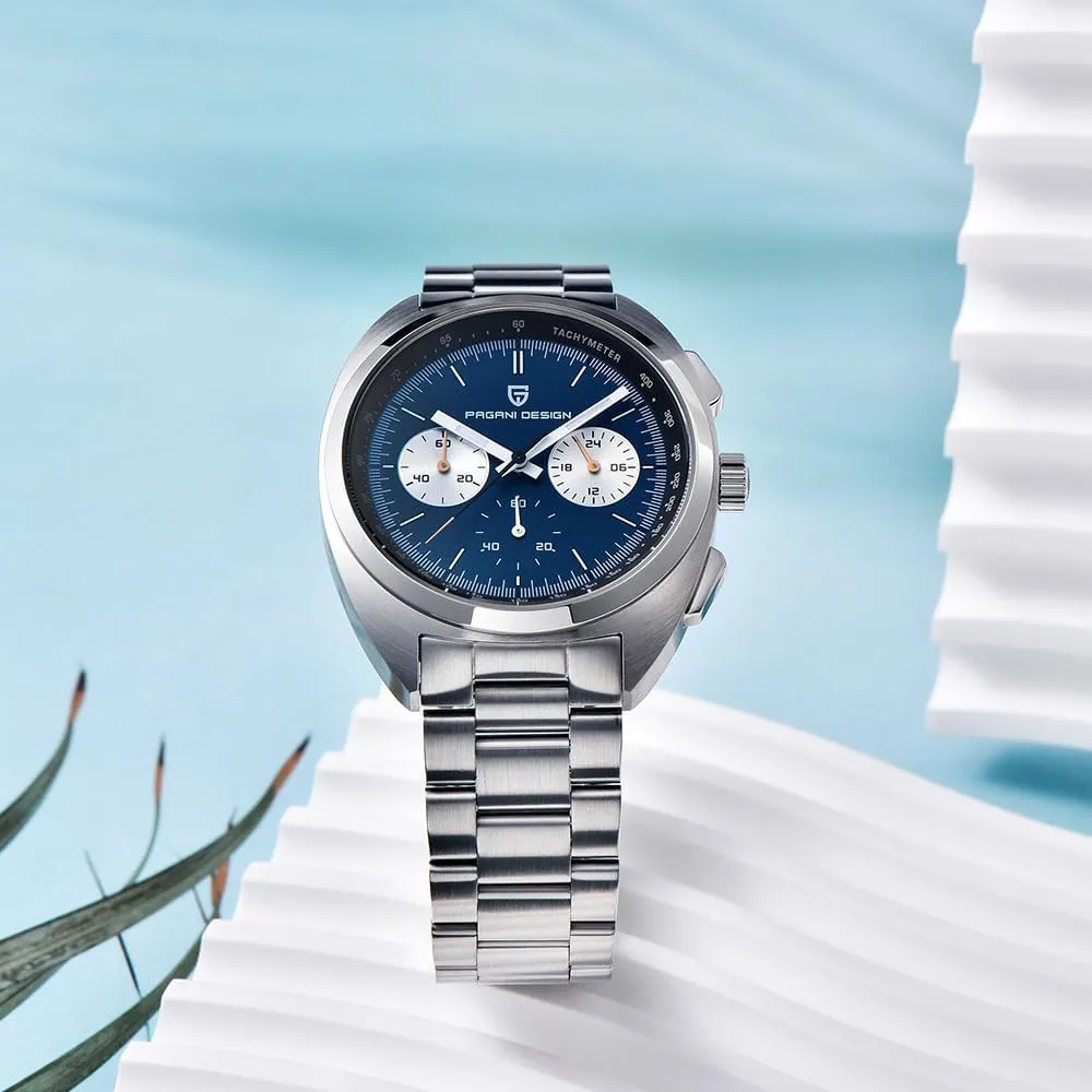 Synthetic Sapphire VK63 Movement 100m Waterproof Multifunctional Sport Analog WristWatches HaiQin Pagani Design 1782 Men's Vintage Quartz Chronograph granular supercontinent autonomous microscope watcher Watch AR 