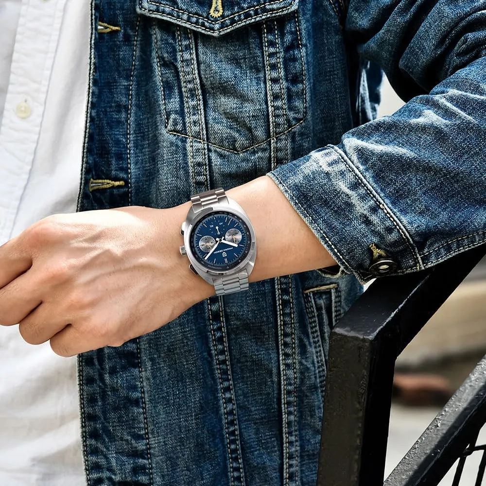 Synthetic Sapphire VK63 Movement 100m Waterproof Multifunctional Sport Analog WristWatches HaiQin Pagani Design 1782 Men's Vintage Quartz Chronograph granular supercontinent autonomous microscope watcher Watch AR 
