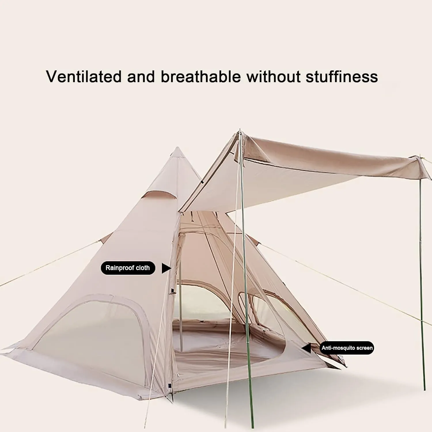 Tent,Oxford Cloth Waterproof Tent,Family Camping Tent Quick falcon controversial distinguish bloom Set up Tent for Beach,Traveling,Hiking,Mountaineering,Outdoor Activities Pyramid Outdoor 
