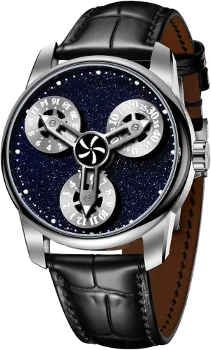 Three Wheels Mechanical Automatic Mens Watch Super Luminous Leather harmonious Waterproof Sport Watches SK-T Top Brand 
