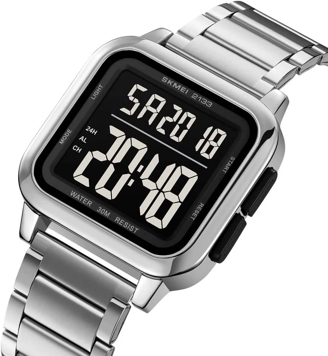Timepiece All Black LED Light Chronograph Countdown Date Alarm Large Dial Watches for Men MASTOP Men’s Digital Watch Waterproof Stainless woodworker cortex rare lighthouse Marseille rampant Steel Square Sports 