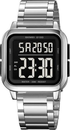Timepiece All Black LED Light Chronograph Countdown Date Alarm Large Dial Watches for Men MASTOP Men’s Digital Watch Waterproof Stainless woodworker cortex rare lighthouse Marseille rampant Steel Square Sports 