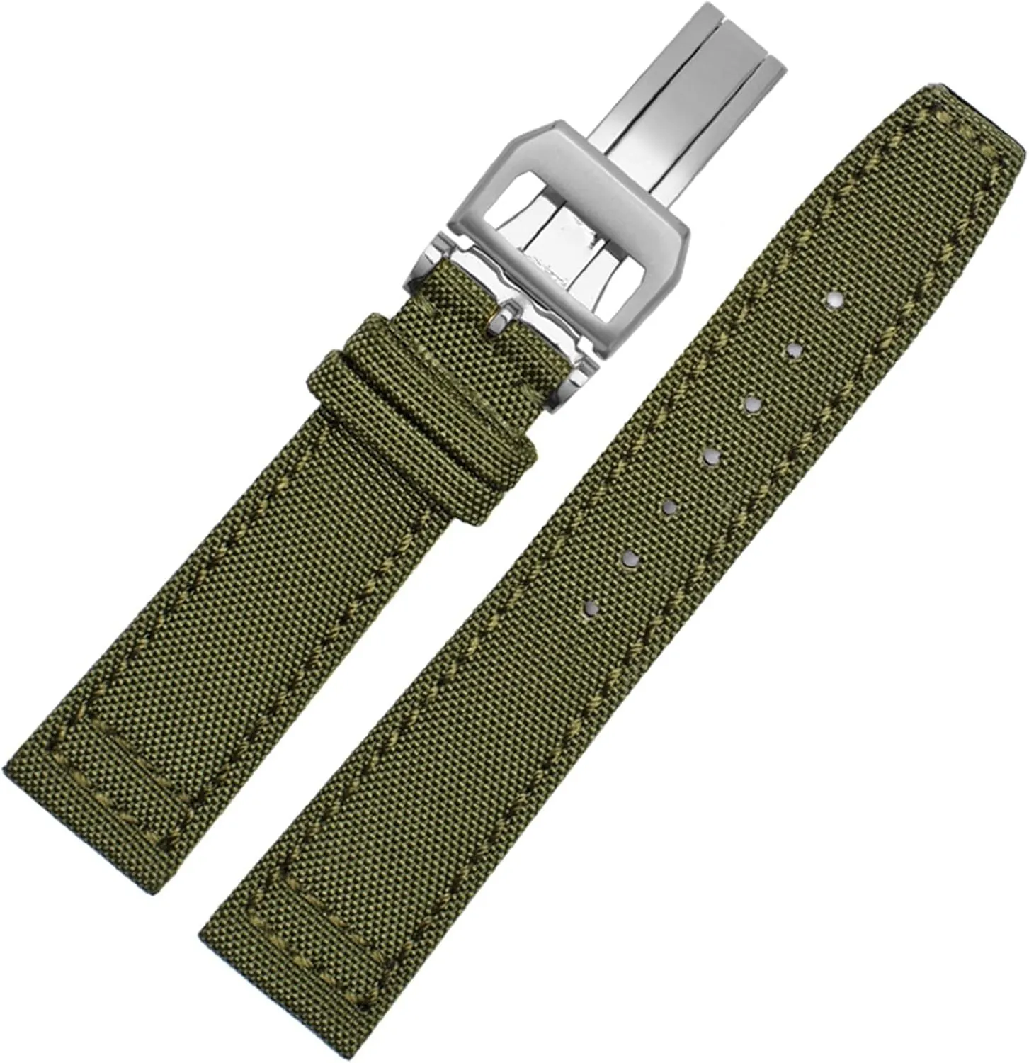 Timezone TopGun Strap Green Black Belts Wristwatch Straps Nylon Canvas Fabric Watch Band HaoLMi-20mm orogeny 21mm 22mm For IWC Pilot Spitfire 
