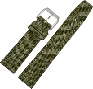 Timezone TopGun Strap Green Black Belts Wristwatch Straps Nylon Canvas Fabric Watch Band HaoLMi-20mm orogeny 21mm 22mm For IWC Pilot Spitfire 