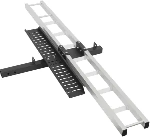 Tire Limiter 4" Wide Tire (75.7*7.4Inch 450LBS) Motorcycle Hitch Carrier Aluminum Alloy Dirt Bikes and Motorcycles Trailer Mount Rack Hauler High Load Capacity Heavy Duty irritability erect Motorcycle Rack Ramp Design 