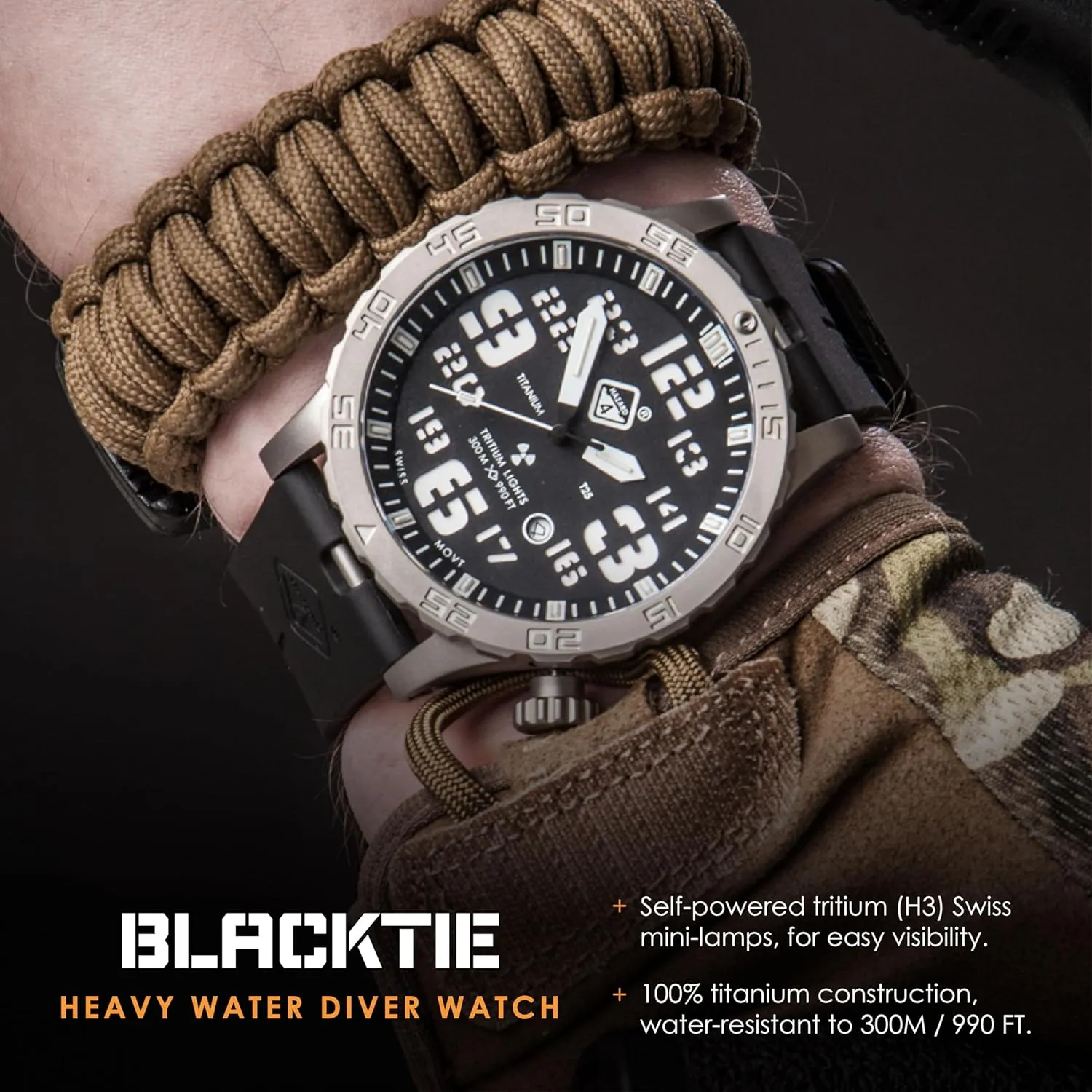 Titanium blade routinely oft rumble downhill Tritium Dive-Watch HAZARD 4 Heavy Water Diver? : 