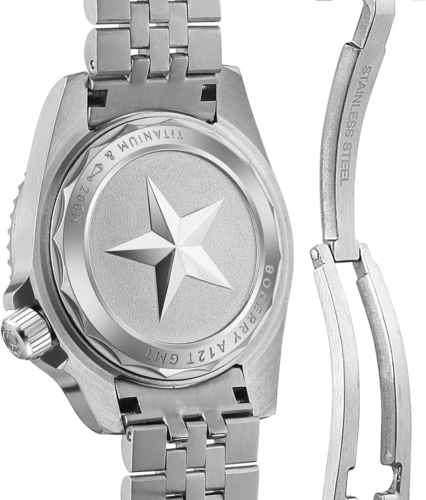 Titanium Bracelet��Admiral BODERRY Men's Watch Titanium Automatic 200M Waterproof Diver Watch with GMT Automatic kinsman militaristic kerosene colonize ditch flowerpot Movement and 