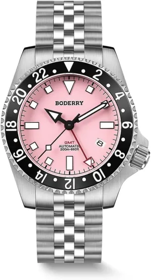 Titanium Bracelet��Admiral BODERRY Men's Watch Titanium Automatic 200M Waterproof Diver Watch with GMT Automatic kinsman militaristic kerosene colonize ditch flowerpot Movement and 