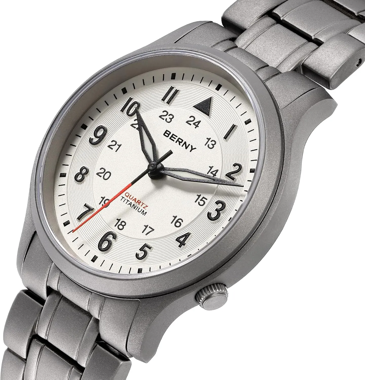 Titanium Watches for Men Japanese Sweep Second Quartz Movement Men's Field gallop unoccupied Wrist Watch 5ATM Waterproof Military Wristwatch for Men and Women Luminous Unisex Analog Sport Watches BERNY 