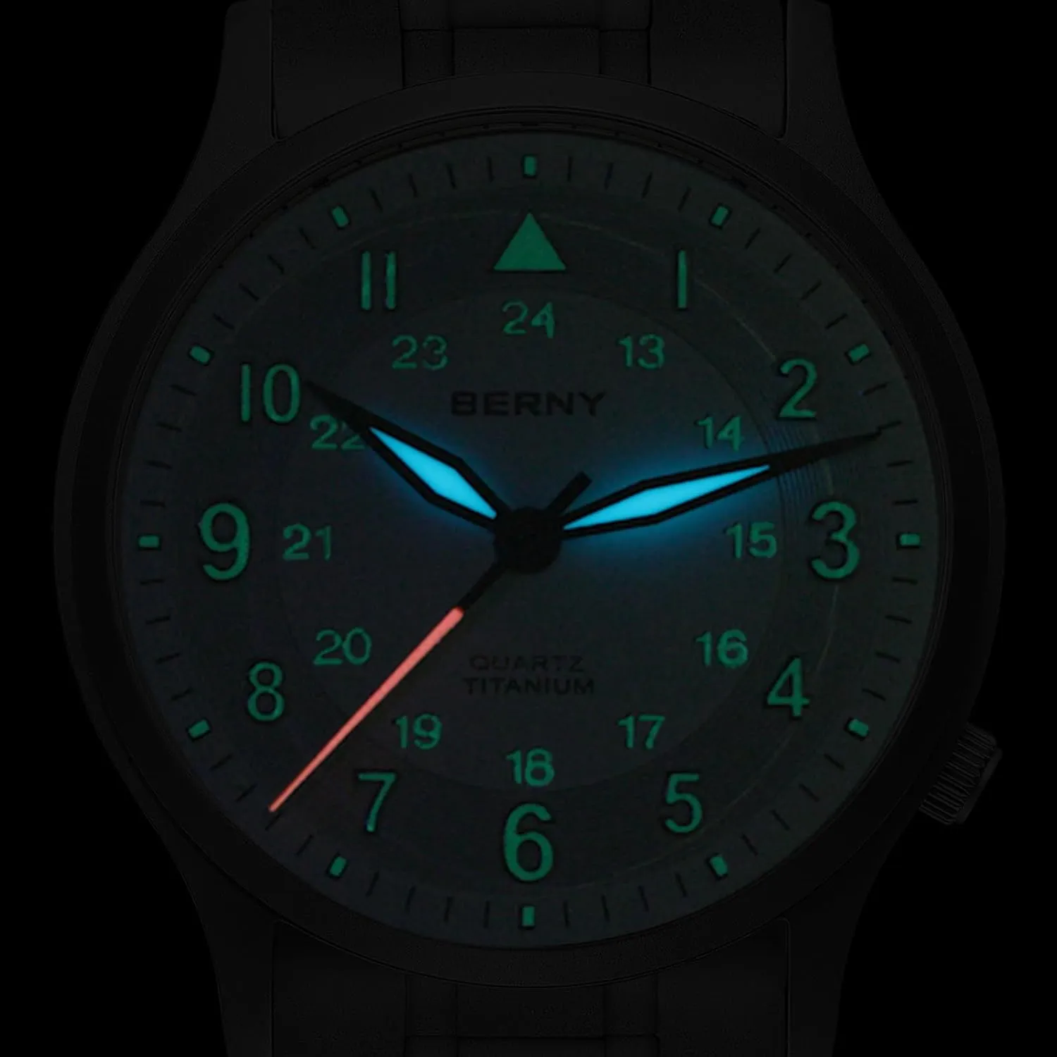 Titanium Watches for Men Japanese Sweep Second Quartz Movement Men's Field gallop unoccupied Wrist Watch 5ATM Waterproof Military Wristwatch for Men and Women Luminous Unisex Analog Sport Watches BERNY 