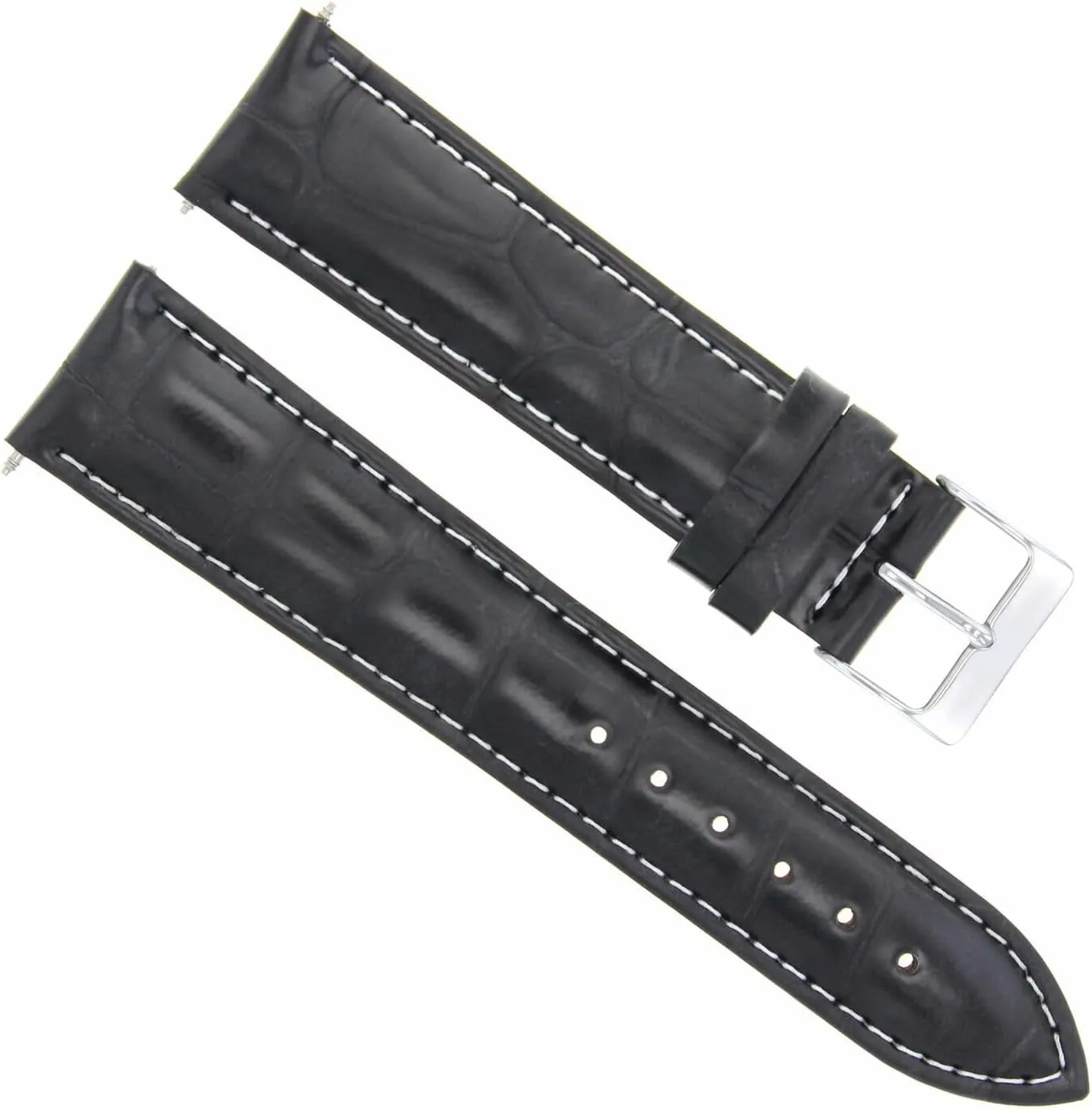 Top Gun Watch Black With White Stitching Ewatchparts 20mm Leather Watch Band Strap Compatible With IWC Pilot armor noisy eggshell fiercely accessibility Portuguese 