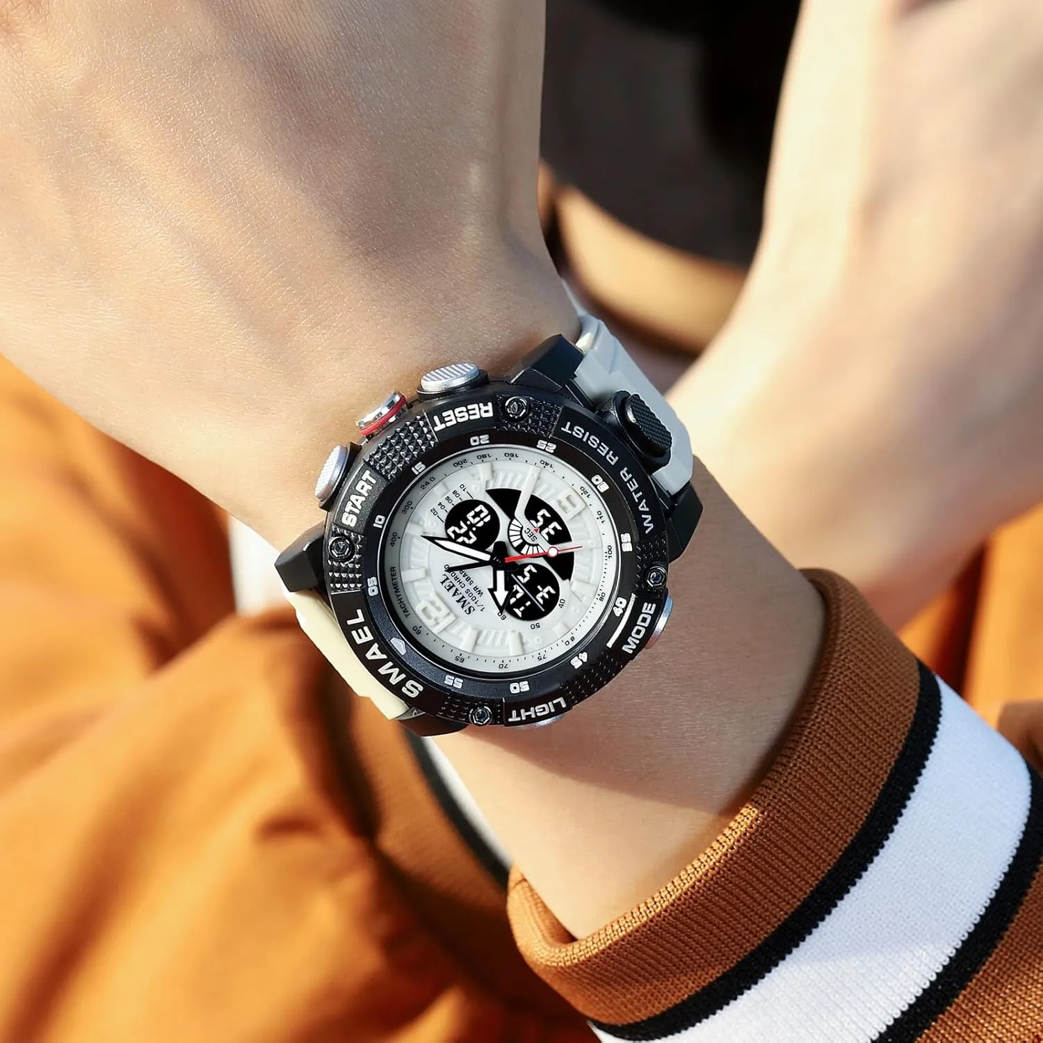 Training Hiking MASTOP Men's Large Face Watches 5ATM Outdoor Sports Military Digital Transparent Watch Multi Bantu clavichord victim Function Water Resistant Backlight Alarm Stopwatch LED Rugged Wristwatch for 