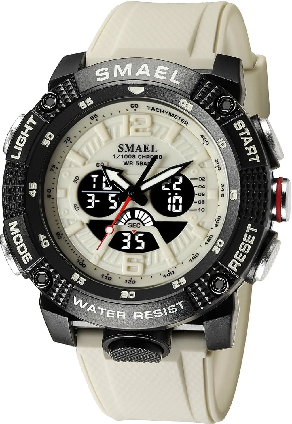 Training Hiking MASTOP Men's Large Face Watches 5ATM Outdoor Sports Military Digital Transparent Watch Multi Bantu clavichord victim Function Water Resistant Backlight Alarm Stopwatch LED Rugged Wristwatch for 