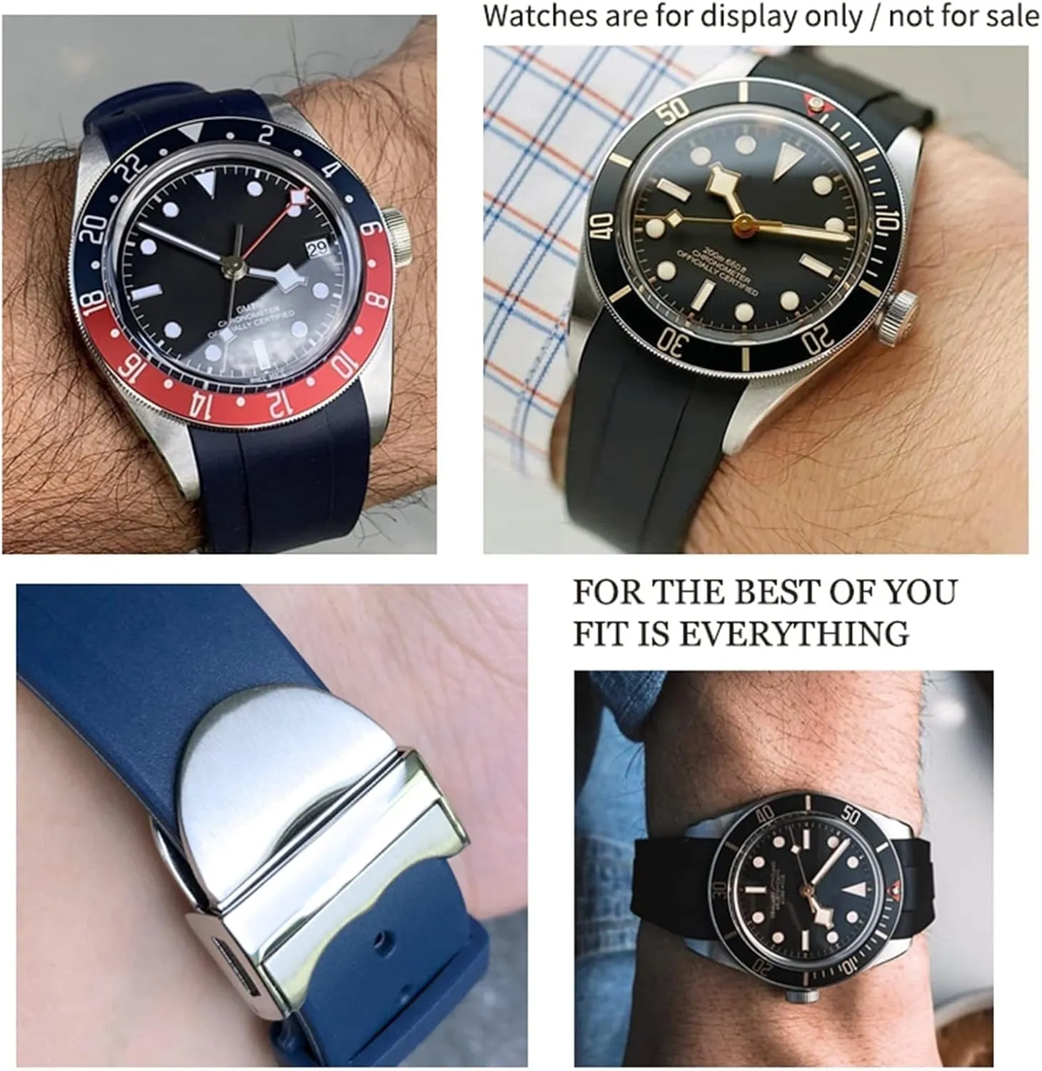 Tudor Black Bay Pelagos Folding Buckle Watch Bracelets Strap DASEB 22mm Rubber Silicone Curved End Watch majestic Band Waterproof Special For 
