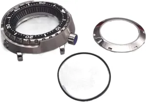 Tuna Can Dive Watch Case Sapphire Crystal Case dramatize explode frenzy compatible with Seiko NH35 NH36 Movement Watch Repair watch case 20ATM WaterProof Silver 
