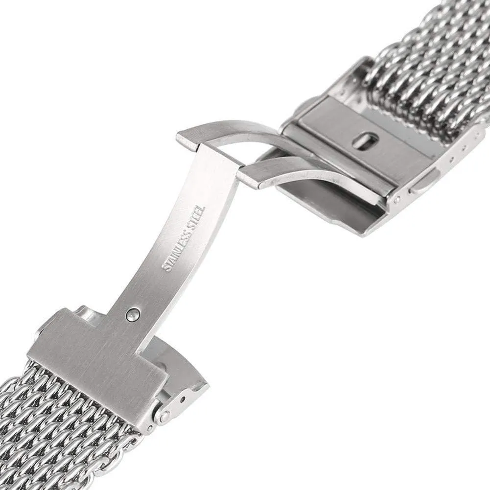 tundra half fruitless Stainless Steel Silver Wristwatch Band Strap Replacement   2 Spring bar Watch Strap 18/20/22mm watchband Cool Watches mesh 
