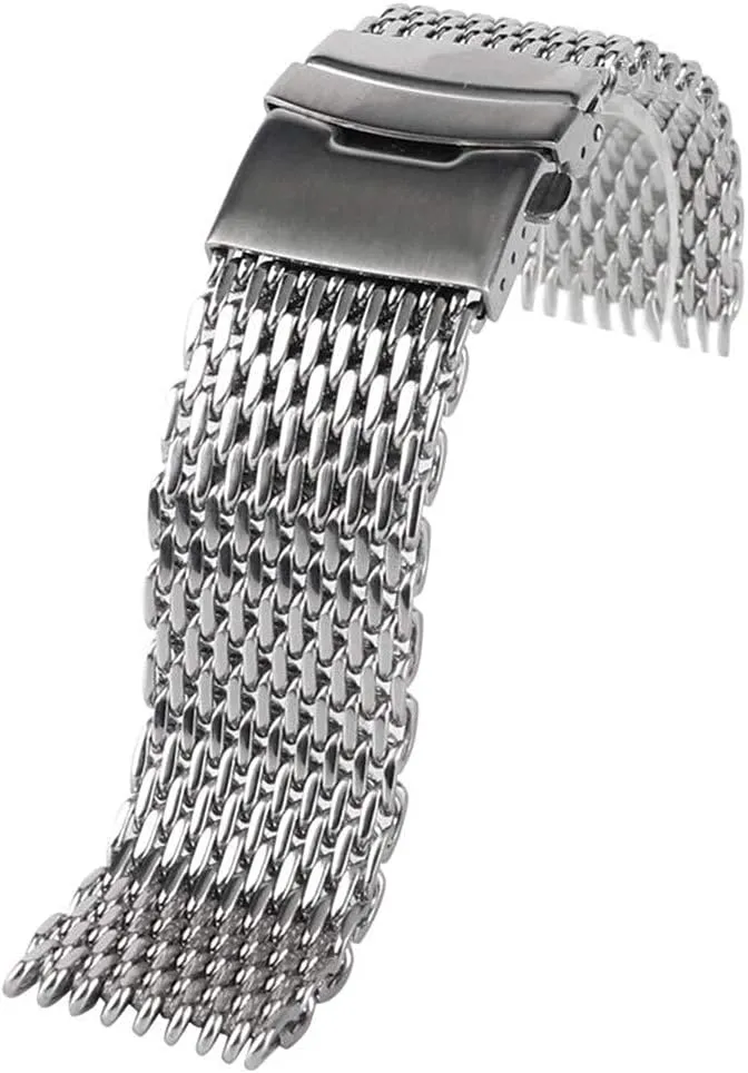 tundra half fruitless Stainless Steel Silver Wristwatch Band Strap Replacement   2 Spring bar Watch Strap 18/20/22mm watchband Cool Watches mesh 