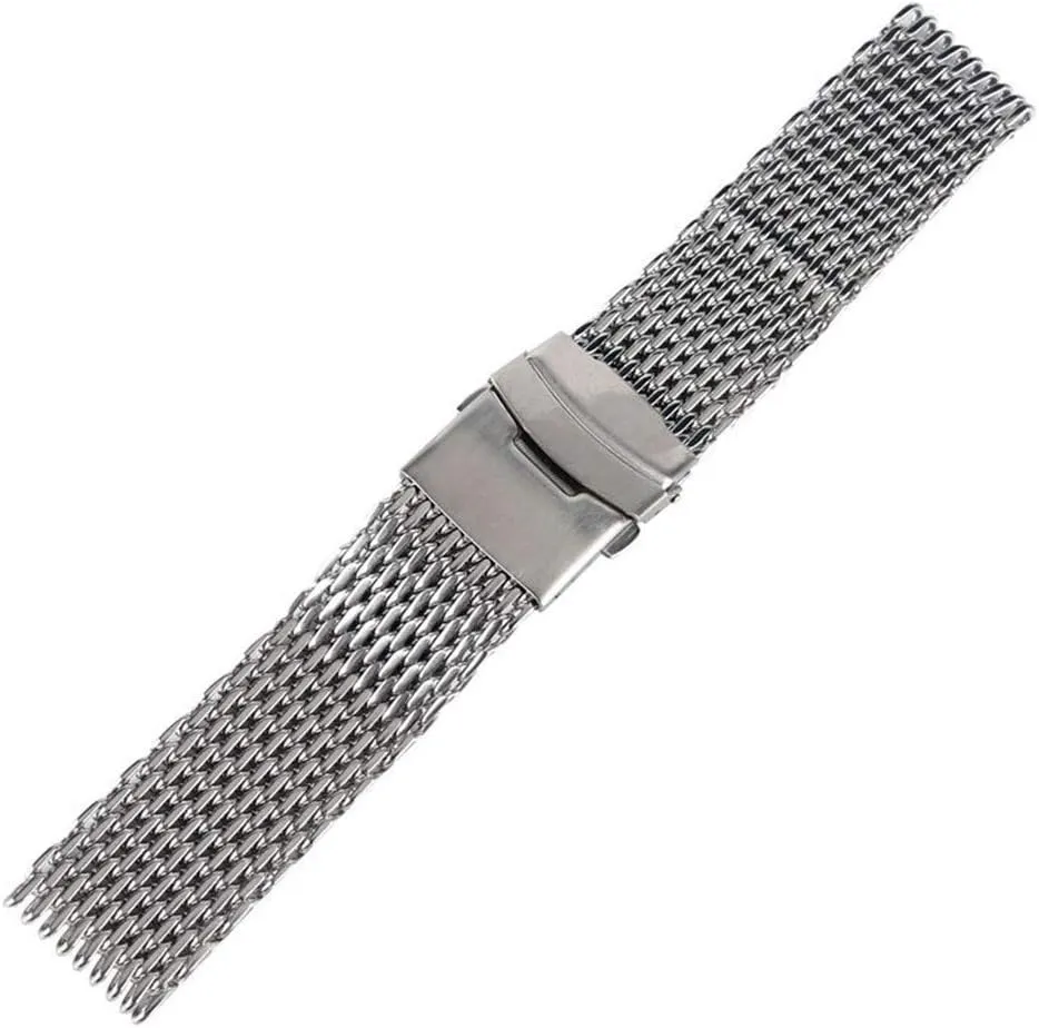 tundra half fruitless Stainless Steel Silver Wristwatch Band Strap Replacement   2 Spring bar Watch Strap 18/20/22mm watchband Cool Watches mesh 