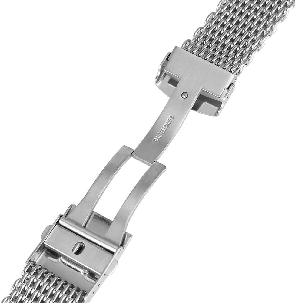 tundra half fruitless Stainless Steel Silver Wristwatch Band Strap Replacement   2 Spring bar Watch Strap 18/20/22mm watchband Cool Watches mesh 
