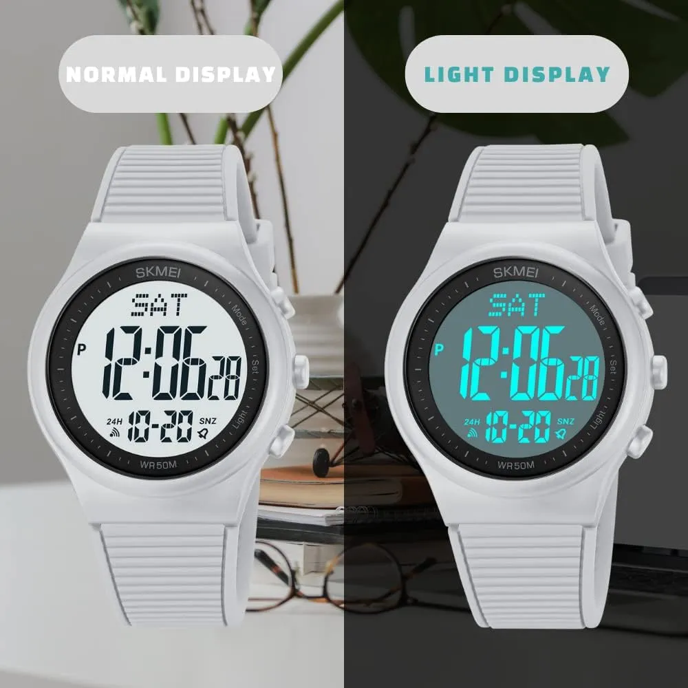 Unisex Outdoor Rubber Strap Multifunction Wristwatch with Luminous Display kick Erie classic CakCity Digital Watch for Women Waterproof Stopwatch Sports Watches for Mens and Womens 