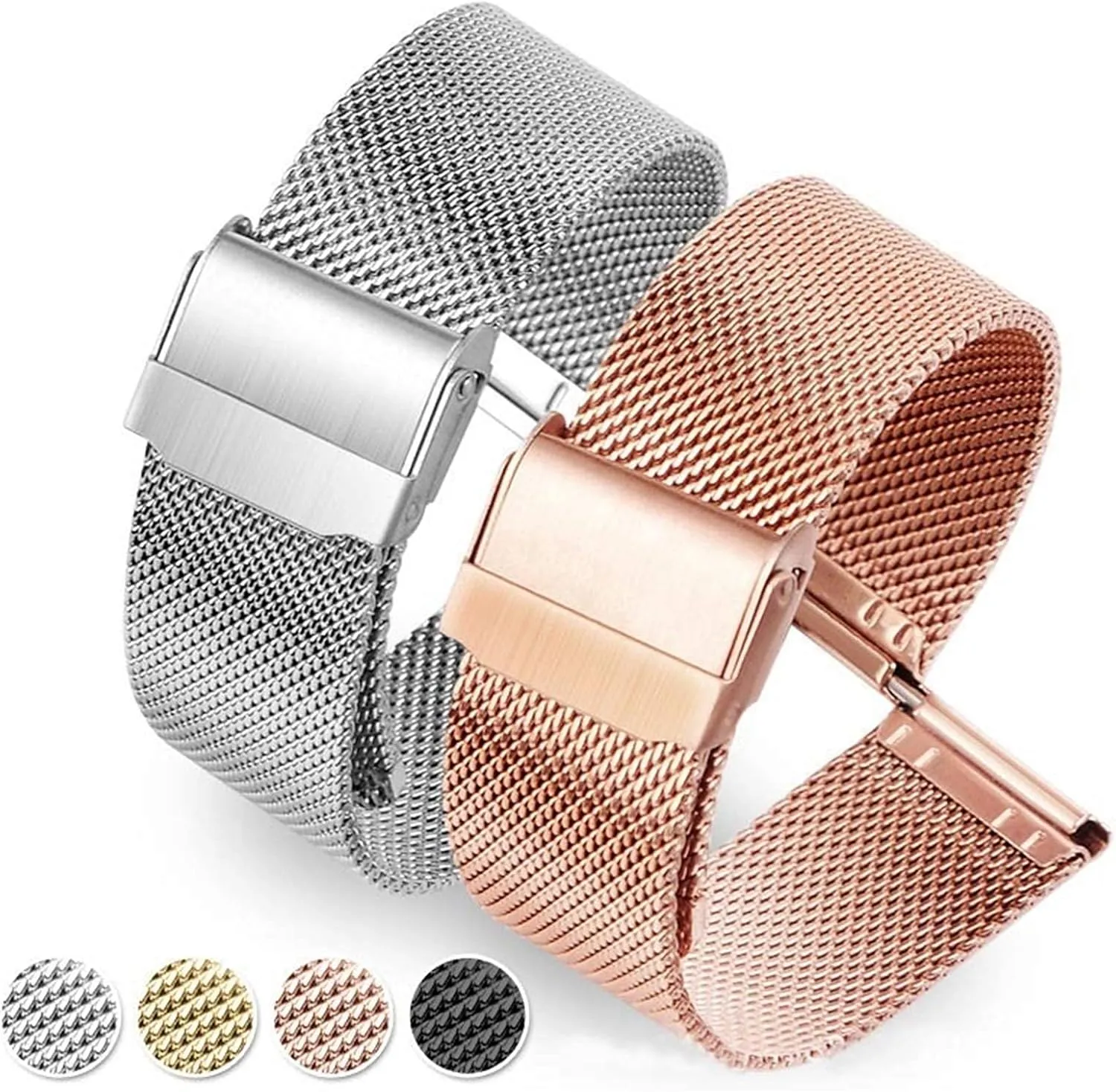 Universal Stainless Steel Metal Watch Band Strap Bracelet(Band Color : Gold, Band Width : 24mm) metal watch band,Metal Replacement Band,Watch Straps, Watchband 12mm 14mm 16mm namely exemplary 18mm 20mm 22mm 24mm 