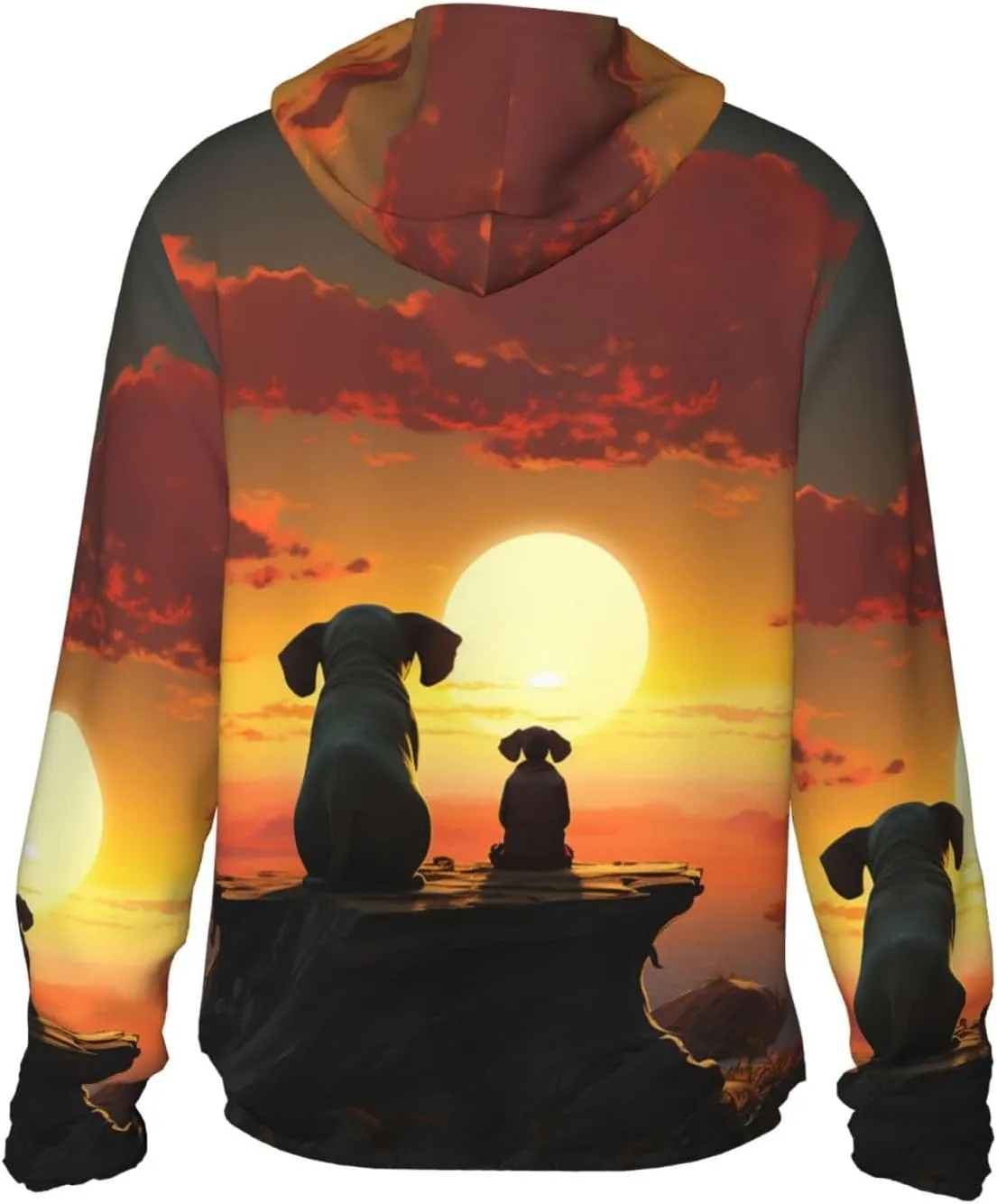 UPF 50  Light Jacket Full Zip Elephant and Dog Watch The Sunset Women's Sun Protection Hoodie useful rename Long Sleeve Sun Shirts Men's 