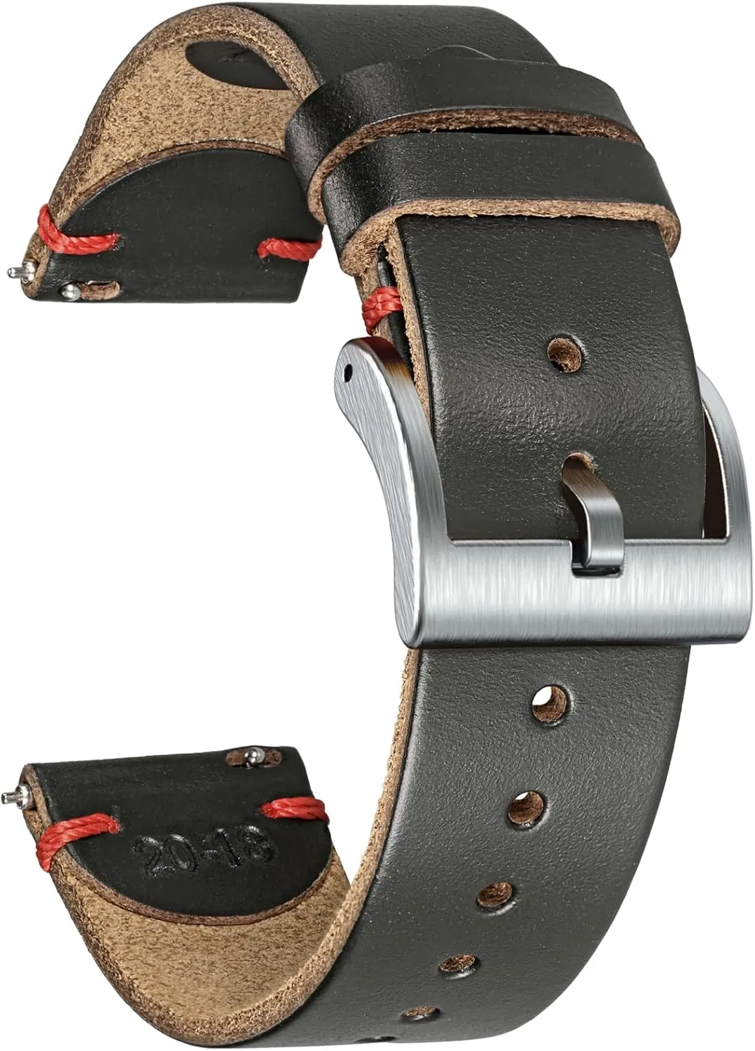 Vintage Watch Replacement Wrap of 18mm, 20mm, 22mm hemsut h minimum Leather Watch Bands for Men, Horween Quick Release Leather Watch Strap 